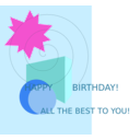 download Birthday Greetings clipart image with 270 hue color
