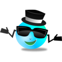 download Cool Dapper Shruggy Smiley clipart image with 135 hue color