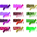 download Monthly2011 clipart image with 270 hue color