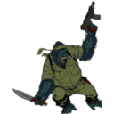download Ape Soldier clipart image with 0 hue color