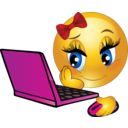 download Girl Laptop Smiley Emoticon clipart image with 0 hue color