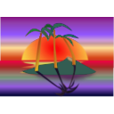 download Tree Palms At Sunset clipart image with 45 hue color