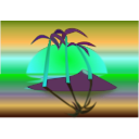 download Tree Palms At Sunset clipart image with 180 hue color