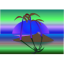 download Tree Palms At Sunset clipart image with 270 hue color