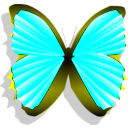 download Blue And Pink Butterfly clipart image with 180 hue color