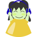 download Girl With Headphone3 clipart image with 45 hue color