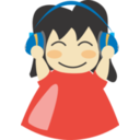 download Girl With Headphone3 clipart image with 0 hue color