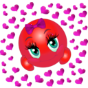 download Lover Girl Smiley Emoticon clipart image with 315 hue color