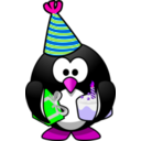 download Party Penguin clipart image with 270 hue color