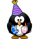 download Party Penguin clipart image with 0 hue color