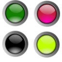 download Round Glossy Buttons clipart image with 135 hue color