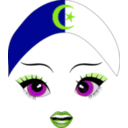 download Pretty Algerian Girl Smiley Emoticon clipart image with 90 hue color