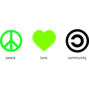 download Peace Love Community clipart image with 90 hue color
