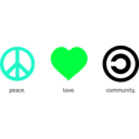 download Peace Love Community clipart image with 135 hue color