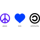 download Peace Love Community clipart image with 225 hue color
