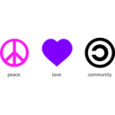 download Peace Love Community clipart image with 270 hue color