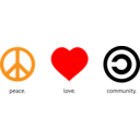download Peace Love Community clipart image with 0 hue color