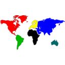 download World Map clipart image with 0 hue color