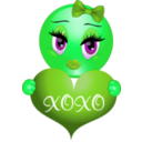 download Xoxo Girl Smiley Emoticon clipart image with 90 hue color