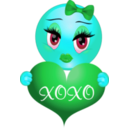 download Xoxo Girl Smiley Emoticon clipart image with 135 hue color
