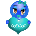 download Xoxo Girl Smiley Emoticon clipart image with 180 hue color
