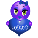 download Xoxo Girl Smiley Emoticon clipart image with 225 hue color