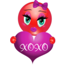 download Xoxo Girl Smiley Emoticon clipart image with 315 hue color