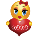 download Xoxo Girl Smiley Emoticon clipart image with 0 hue color