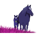 download Mare And Foal clipart image with 225 hue color