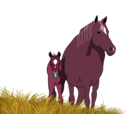 download Mare And Foal clipart image with 315 hue color