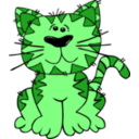 download Cartoon Cat Sitting clipart image with 90 hue color