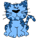 download Cartoon Cat Sitting clipart image with 180 hue color