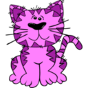 download Cartoon Cat Sitting clipart image with 270 hue color