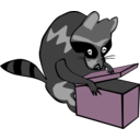 download Raccoon Opening Box clipart image with 315 hue color