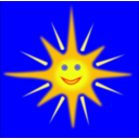 download Happy Sun clipart image with 0 hue color
