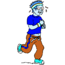 download Jogging Boy clipart image with 180 hue color