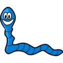 download Worm clipart image with 180 hue color