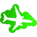 download Plane Silhouet In The Sky clipart image with 270 hue color