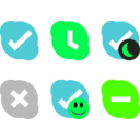 download Skype Status Icons clipart image with 90 hue color