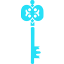 download Hand Wrought Key clipart image with 180 hue color