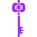 download Hand Wrought Key clipart image with 270 hue color