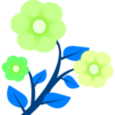 download 3 Flowers clipart image with 90 hue color