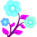 download 3 Flowers clipart image with 180 hue color