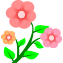 download 3 Flowers clipart image with 0 hue color