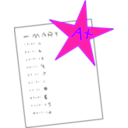 download Perfect Score clipart image with 270 hue color
