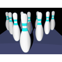 download Bowling Pins Shaded clipart image with 180 hue color