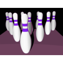 download Bowling Pins Shaded clipart image with 270 hue color