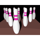 download Bowling Pins Shaded clipart image with 315 hue color