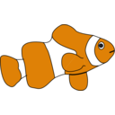 download Clown Fish clipart image with 0 hue color