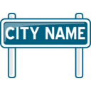download City Nameplate clipart image with 315 hue color